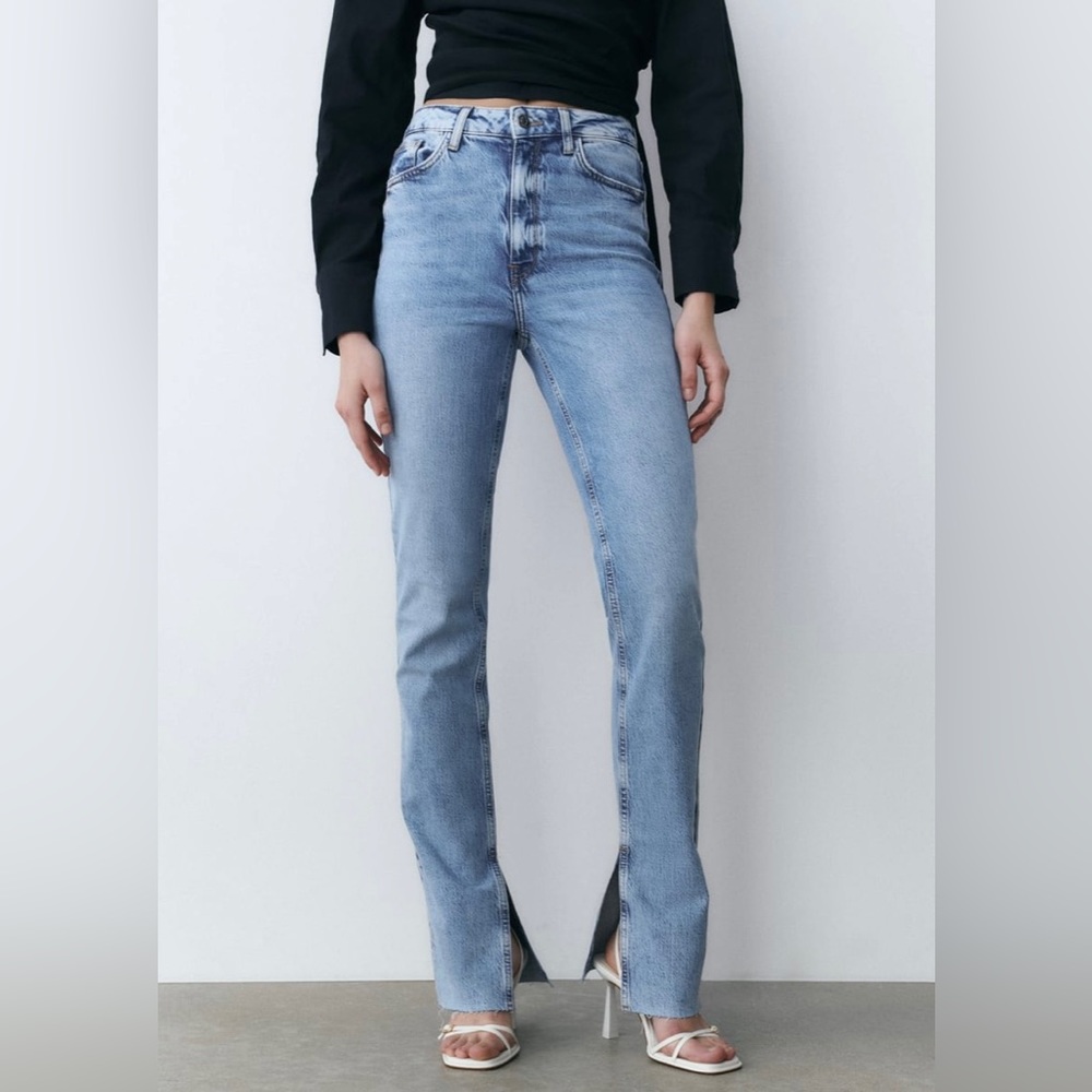 Zara High Rise Slim Flare Jeans